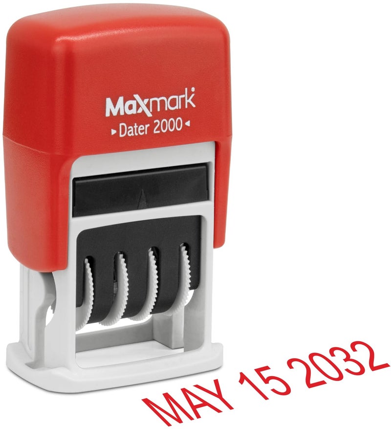 MaxMark 2000 Dater Self Inking Date Stamp - Red - Image 1